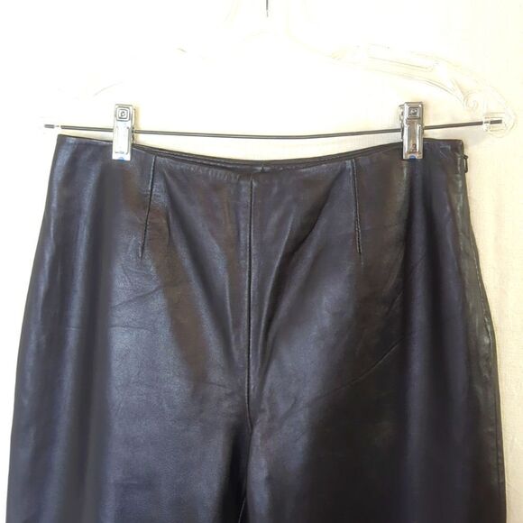 Genuine Black Lambs Leather Pants Size 4 - Picture 2 of 9